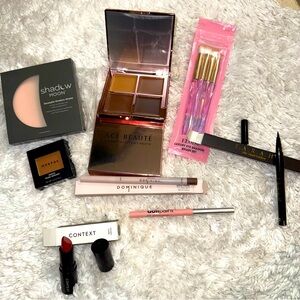 BUNDLE! Assorted makeup- bronzer, brow pencils, eyeliners, palette, brushes, lip